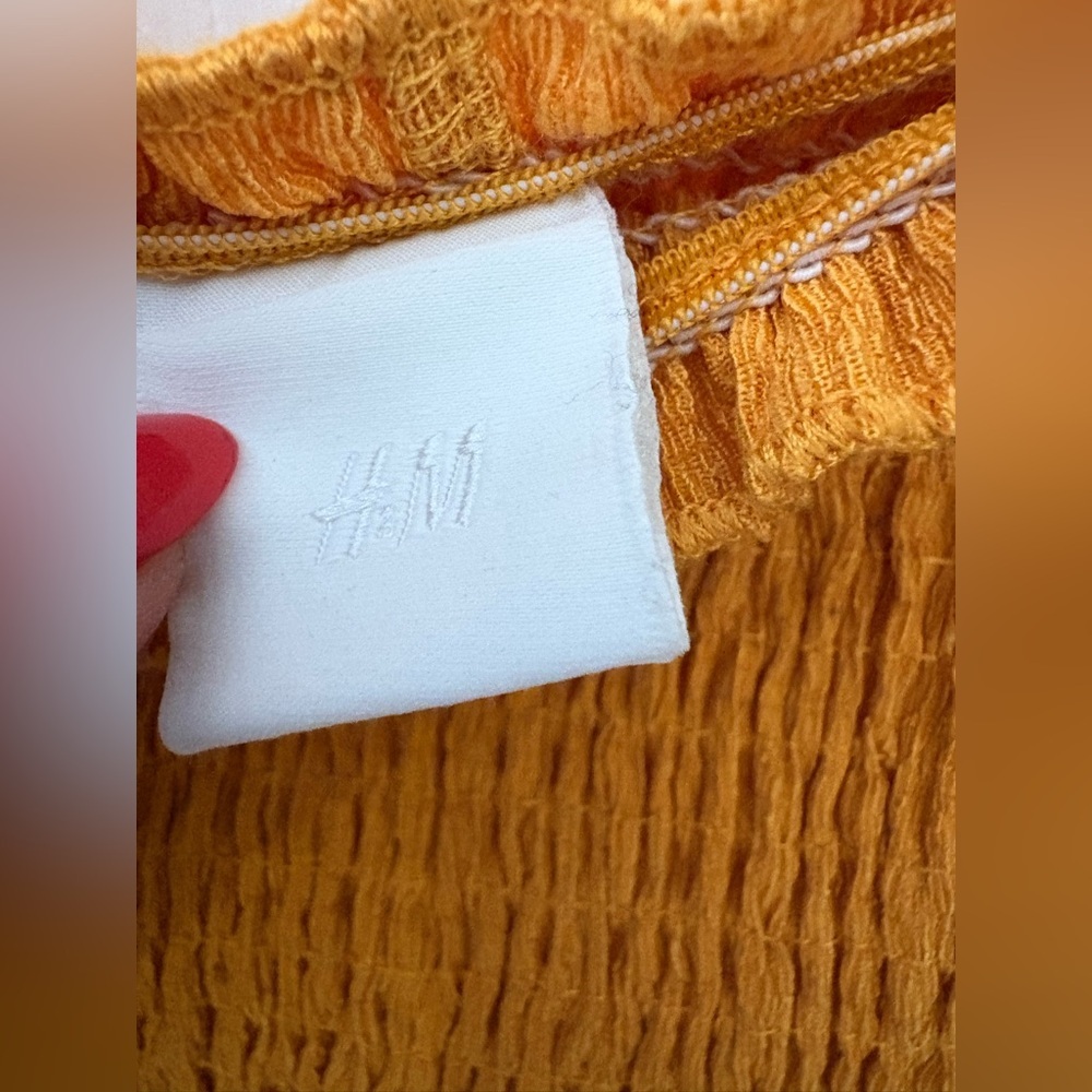 H&M Mustard Yellow Smocked Midi Sundress - Picture 5 of 12